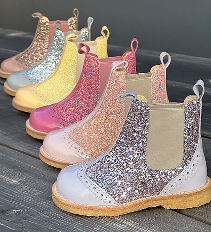Angulus Boots - Chelsea - Gray w. Glitter