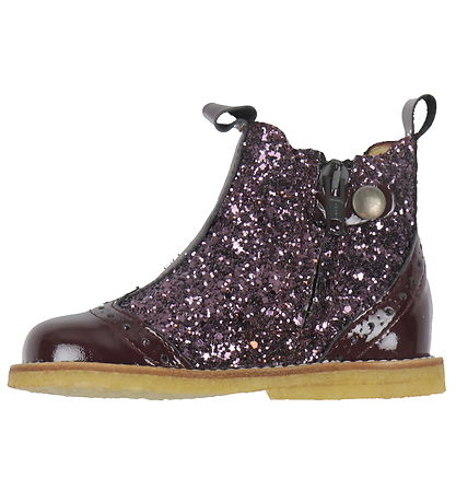 Angulus Boots - Chelsea - Aubergine w. Glitter