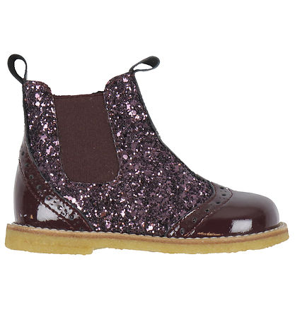 Angulus Boots - Chelsea - Aubergine w. Glitter