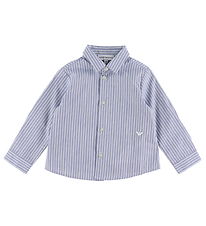 Emporio Armani Skjorte - Blå/Hvit Stripet