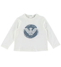 Emporio Armani Blouse - White w. Dusty Blue