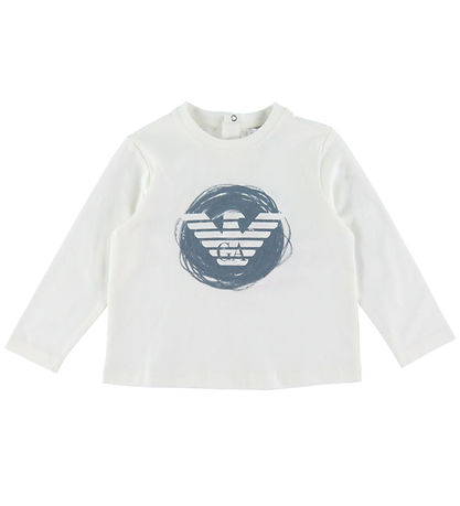 Emporio Armani Blouse - White w. Dusty Blue