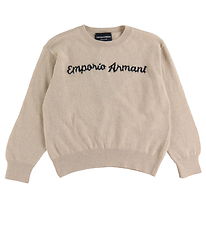 Emporio Armani Blouse - Polyamide/Wool - Beige Melange w. Black