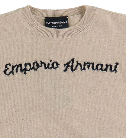 Emporio Armani Blouse - Polyamide/Wool - Beige Melange w. Black