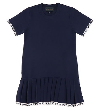 Emporio Armani Dress - Knitted - Navy w. White