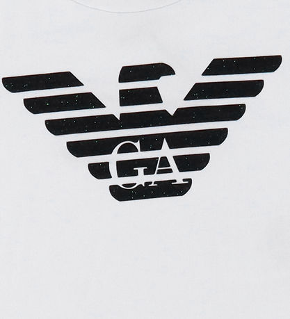 Emporio Armani T-shirt - Vit m. Svart Emporio Armani T-shirt - Vit m. Svart