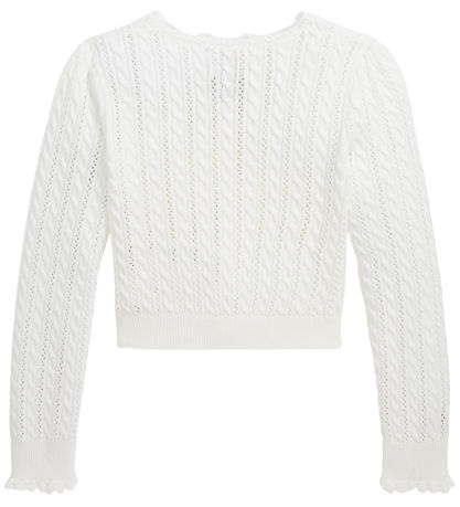 Polo Ralph Lauren Cardigan - Knitted - White w. Pointelle Polo Ralph Lauren Cardigan - Knitted - White w. Pointelle