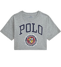 Polo Ralph Lauren T-shirt - Cropped - Grey Melange w. Print