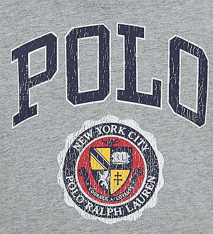 Polo Ralph Lauren 티셔츠 - 크롭 - 그레이 멜란지 포함 프린트