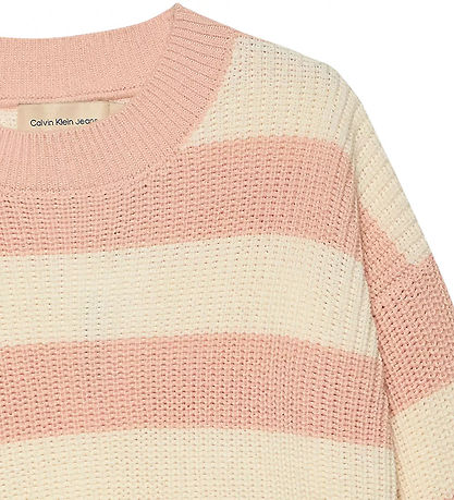 Calvin Klein Blouse - Knitted - Ck Stripe - Peach Whip