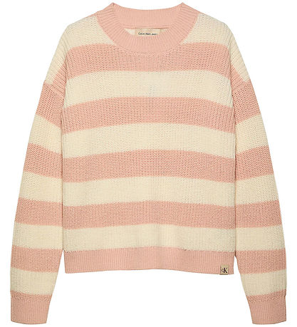 Calvin Klein Blouse - Knitted - Ck Stripe - Peach Whip