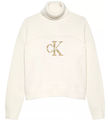 Calvin Klein Blouse - Knitted - Monologo Rollneck - Ivory