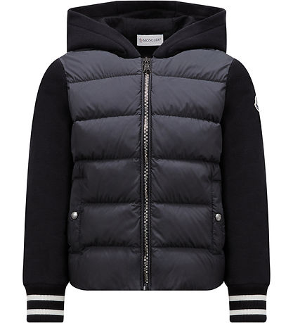 Moncler Cardigan - Schweiß/Daunen - Schwarz Moncler Cardigan - Schweiß/Daunen - Schwarz
