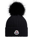 Bonnet Moncler - Laine - Noir av. Pompon