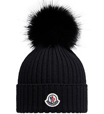 Moncler Beanie - Wool - Black w. Pom-Pom Moncler Beanie - Wool - Black w. Pom-Pom