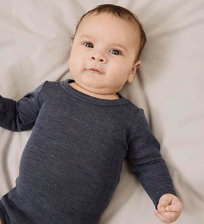 Name It Bodysuit L/æ - Noos - Wool - NbmWang - Ombre Blue