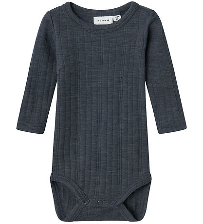 Name It Bodysuit L/æ - Noos - Wool - NbmWang - Ombre Blue