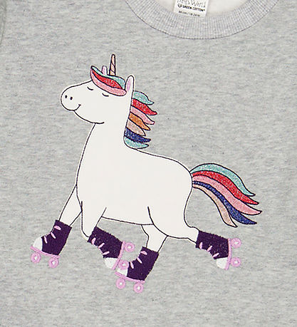 Freds World Sweatshirt - Hello Unicorn - Pale Greymarl
