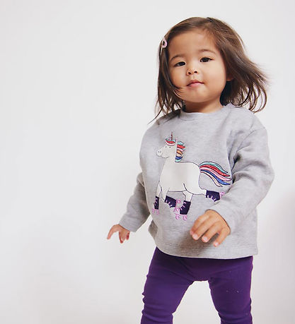 Freds World Sweatshirt - Hello Unicorn - Pale Greymarl