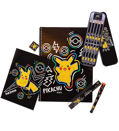 Pokémon Färgset - Bumperpaket - Svart m. Pikachu