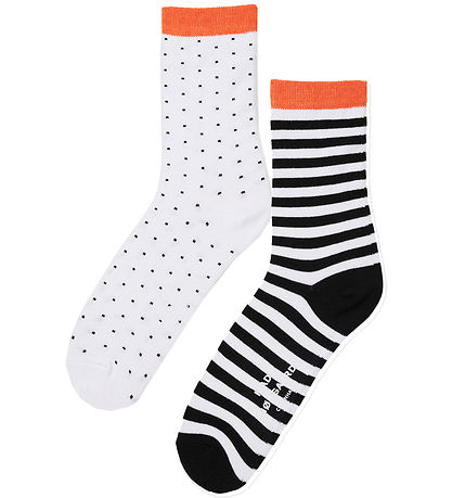 Mads Nørgaard Socks - 2-Pack - Ana Mix - Black Stripe/White Do