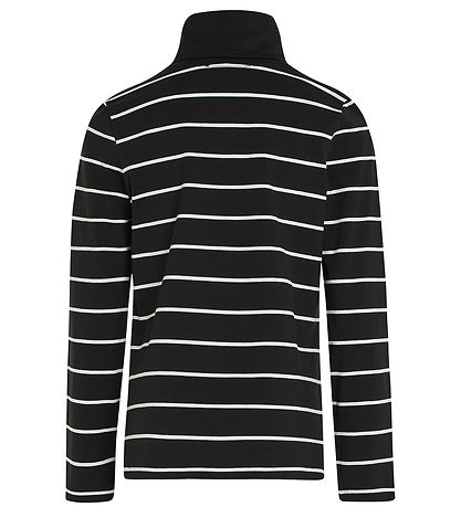 Calvin Klein Blússa - Slim Rúlluháls - Þunnur Black Ivory Stripe