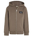 Calvin Klein Cardigan - Badge Zip - Falcon Calvin Klein Cardigan - Badge Zip - Falcon
