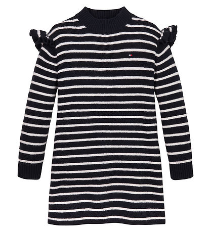Tommy Hilfiger Dress - Knitted - Ruffle Skater - Desert Sky Stri