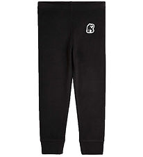 Mini Rodini Fleece pants - Black w. Panther Mini Rodini Fleece pants - Black w. Panther