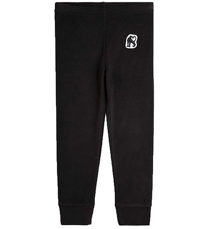 Mini Rodini Fleece pants - Black w. Panther Mini Rodini Fleece pants - Black w. Panther