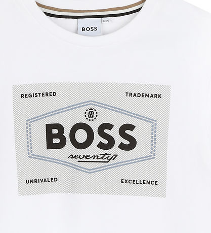 BOSS Genser - Hvit m. Svart