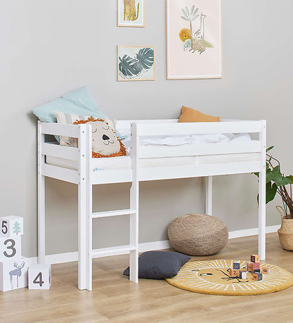 Hoppekids Bed - Half-height - ECO Comfort - 166x76x114 cm - Whit