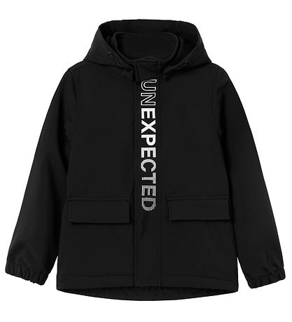 Name It Softshelljassen m. Fleece - NkmAlfa08 - Zwart m. Wit Name It Softshelljassen m. Fleece - NkmAlfa08 - Zwart m. Wit