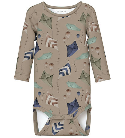 Name It Bodysuit L/æ - NbmNathon - Weathered Teak Name It Bodysuit L/æ - NbmNathon - Weathered Teak