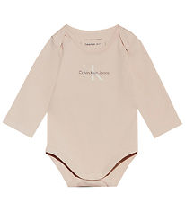 Calvin Klein Bodysuit L/æ - Monogram - Meringue Blush Calvin Klein Bodysuit L/æ - Monogram - Meringue Blush