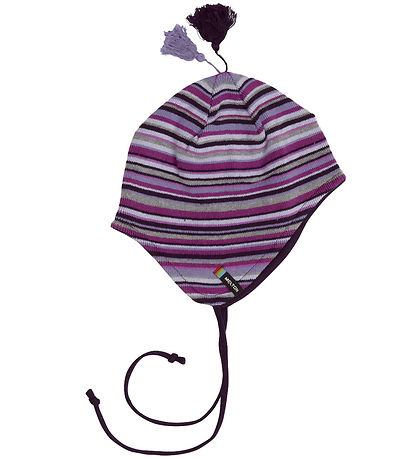 Melton Hat - Knitted - Purple Striped Melton Hat - Knitted - Purple Striped
