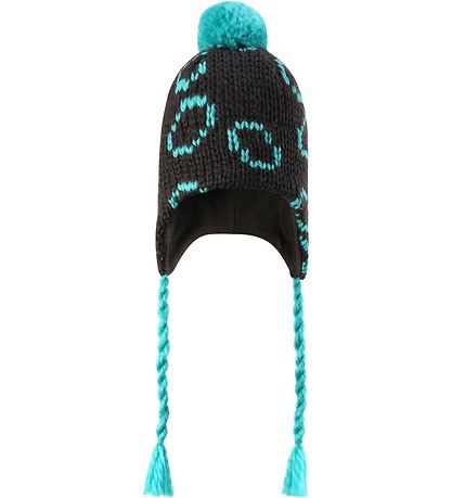 Reima Hat - Knitted - Wool/Cotton - Brown w. Turquoise Reima Hat - Knitted - Wool/Cotton - Brown w. Turquoise