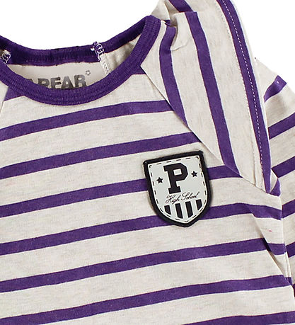 Papfar Blouse - Ivory/Purple Striped