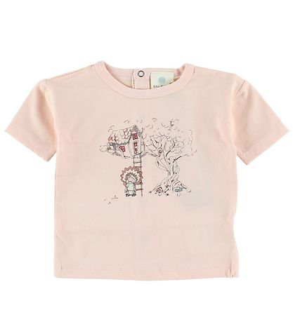 T-Shirt En Fant - Rose Clair av. Imprimé T-Shirt En Fant - Rose Clair av. Imprimé