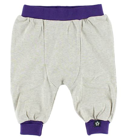 Papfar Baumwollhosen - Creme Meliert m. Lila