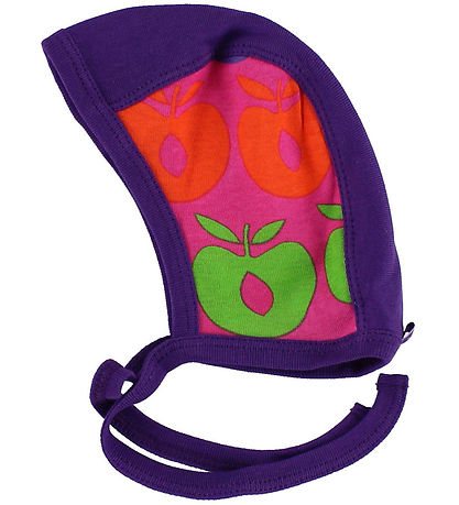 Småfolk Baby Hat - Purple/Pink w. Multi Apples Småfolk Baby Hat - Purple/Pink w. Multi Apples
