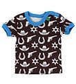 Freds World T-shirt - Brown/Turquoise w. Cowboy Freds World T-shirt - Brown/Turquoise w. Cowboy