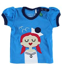 Freds World T-shirt - Light Blue w. Sailor Girl Freds World T-shirt - Light Blue w. Sailor Girl