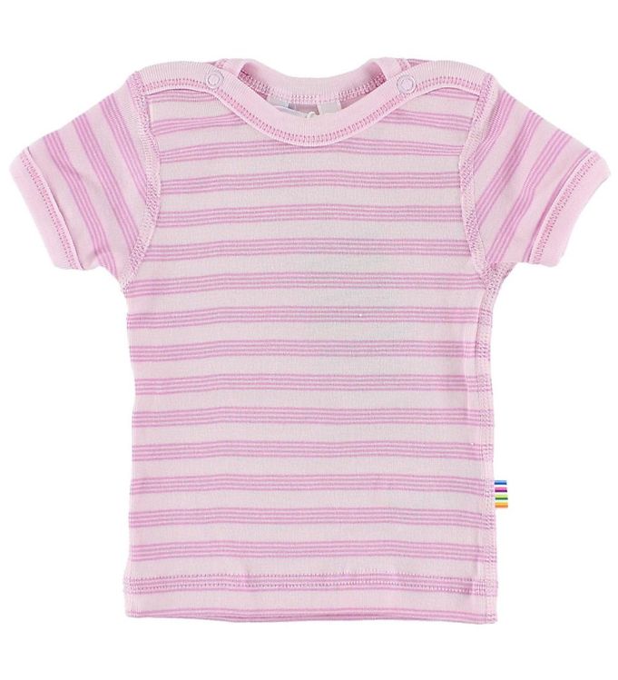 Joha T-shirt - Rosa m. Ränder