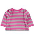 Katvig Blouse w. Puff Sleeves - Pink/Grey Striped Katvig Blouse w. Puff Sleeves - Pink/Grey Striped
