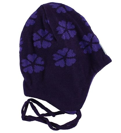 Bonnet en Tricot Reima - Snygg - Laine/Coton - Violet av. Clubs Bonnet en Tricot Reima - Snygg - Laine/Coton - Violet av. Clubs