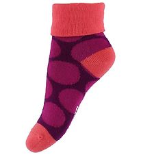 Melton Babysocken - Lila m. Punkte Melton Babysocken - Lila m. Punkte