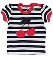 Freds World T-shirt - Navy/White Striped w. Cherries Freds World T-shirt - Navy/White Striped w. Cherries