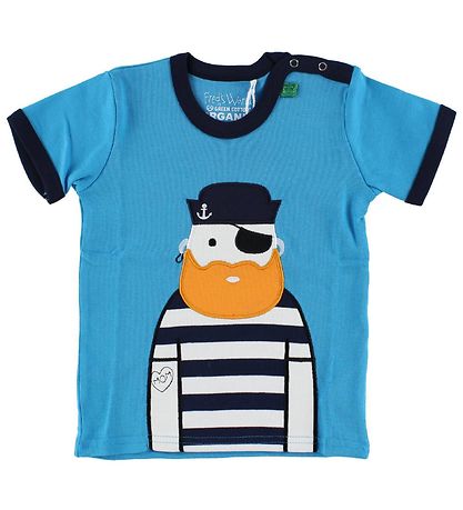 Freds World T-shirt - Blue w. Pirate Freds World T-shirt - Blue w. Pirate