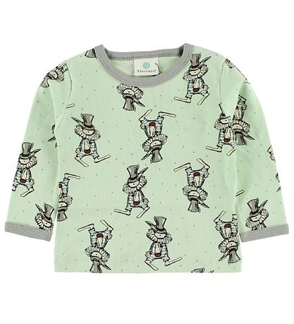 En Fant Blouse - Mint w. Rabbits En Fant Blouse - Mint w. Rabbits